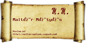 Maltár Mátyás névjegykártya